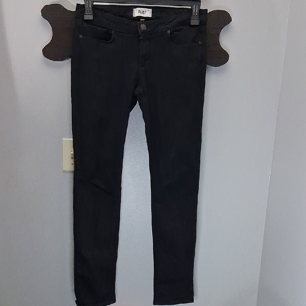 Paige Skyline Skinny Women's Classic Black Jeans Size 29